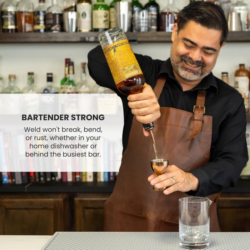 A Bar Above شريط فوق قسط الجرس الوالج مع 10 قياسات بالداخل - المهنية والثقيلة 304 الفولاذ المقاوم للصدأ كوكتيل الوالج المزدوج للسقاية (1 حزمة النحاس العتيقة) - Image 3